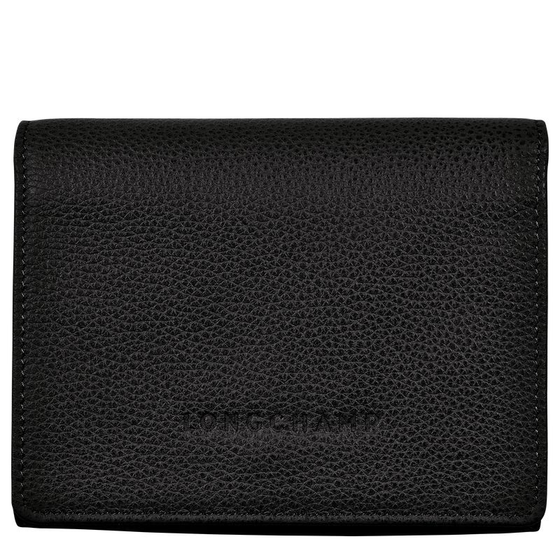 Longchamp Le Foulonné Men Wallet Black | Australia-528JEKCVA