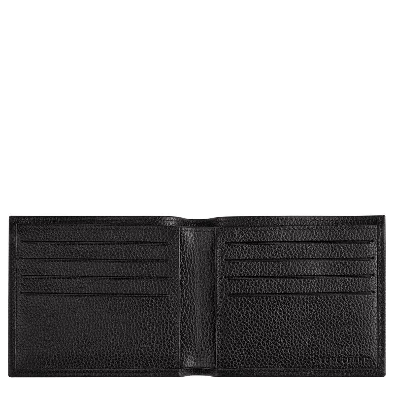 Longchamp Le Foulonné Men Wallet Black | Australia-076LGSHIK