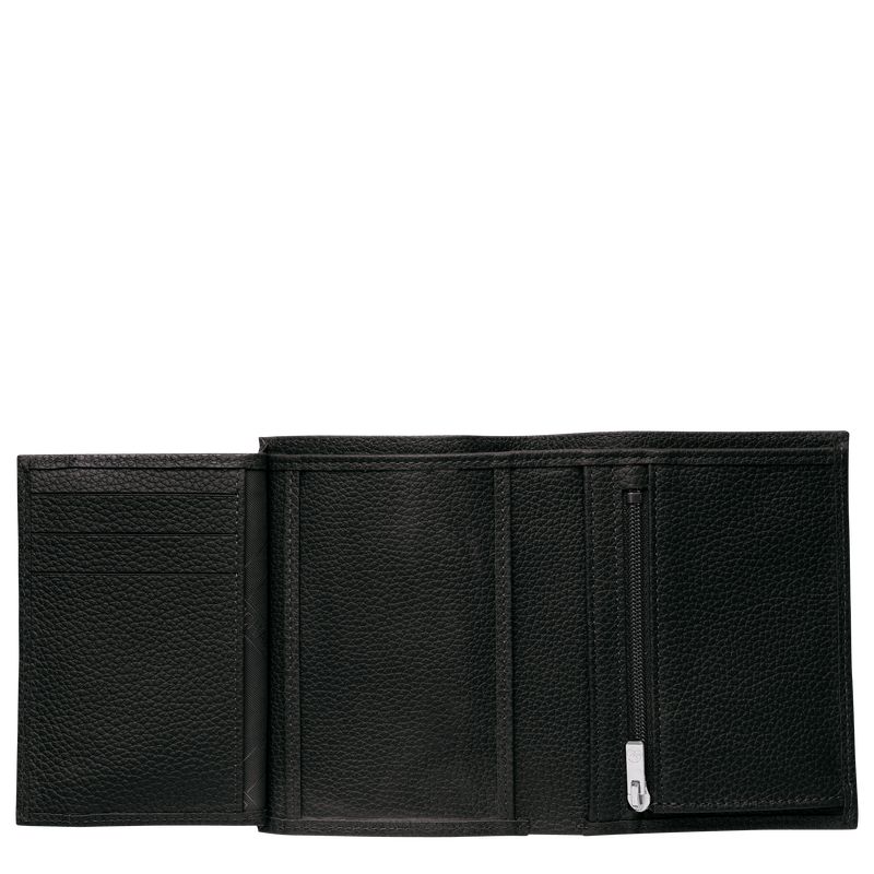 Longchamp Le Foulonné Men Wallet Black | Australia-319DYBWSR