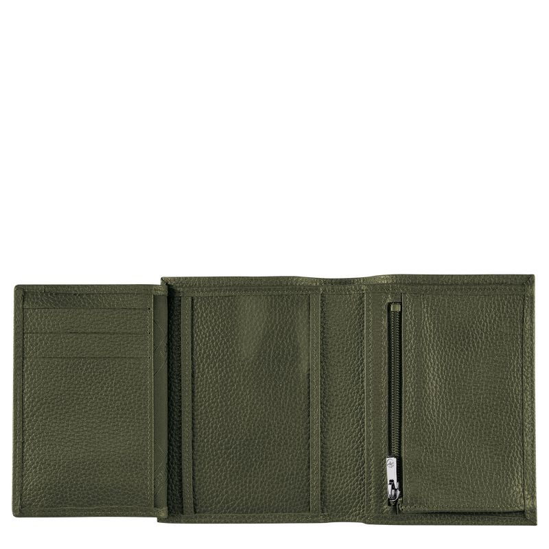 Longchamp Le Foulonné Men Wallet Khaki | Australia-360JSLWHN