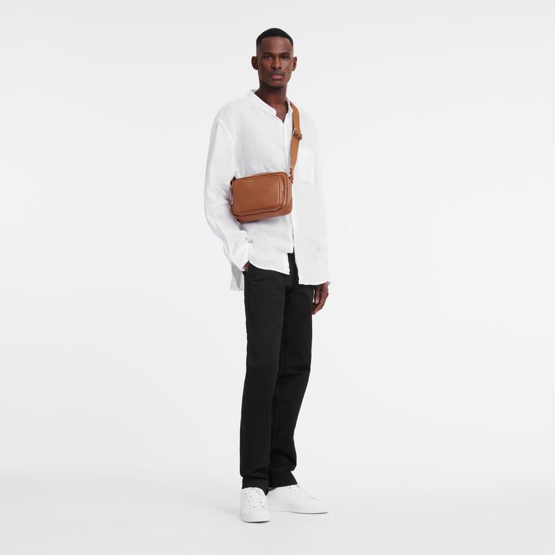 Longchamp Le Foulonné S Camera Men Crossbody Bag Brown | Australia-795ZBRTOA