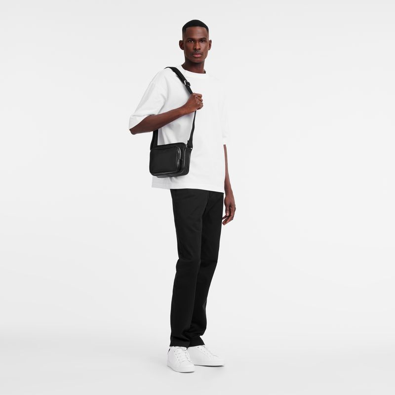 Longchamp Le Foulonné S Camera Men Crossbody Bag Black | Australia-547EBGJHL