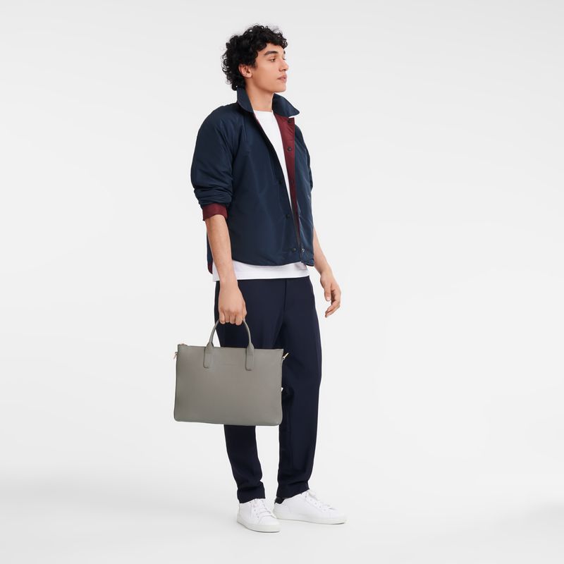 Longchamp Le Foulonné S Men Briefcase Beige | Australia-701PDOLXQ