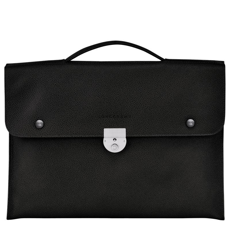 Longchamp Le Foulonné S Men Briefcase Black | Australia-643DOZIJR