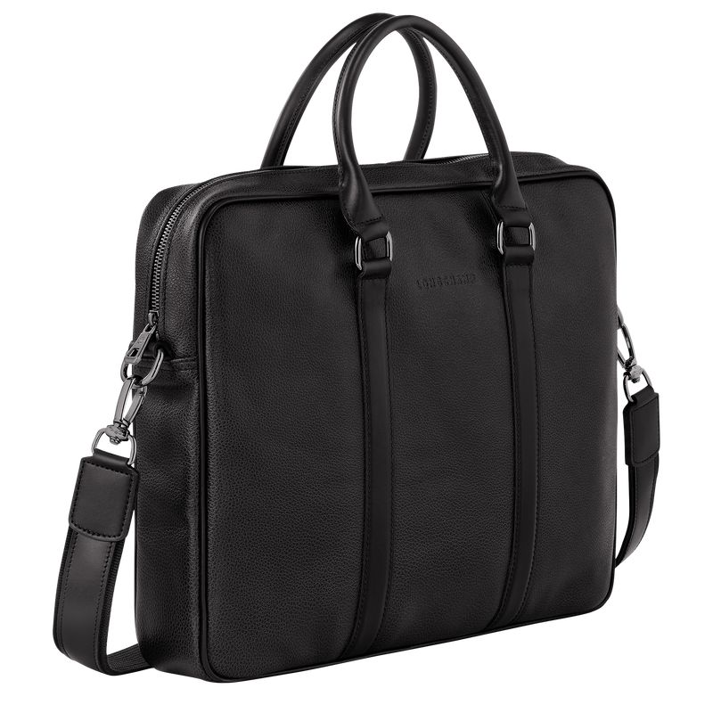 Longchamp Le Foulonné S Men Briefcase Black | Australia-423QKAMLR