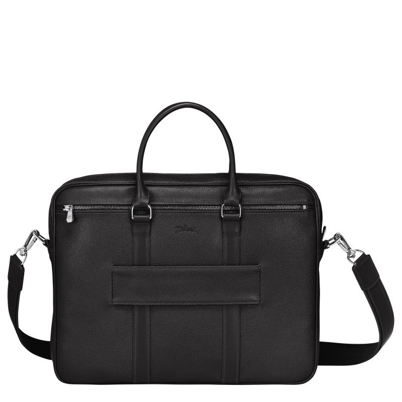 Longchamp Le Foulonné S Men Briefcase Black | Australia-423QKAMLR