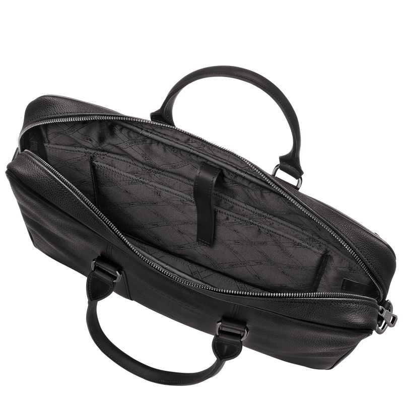 Longchamp Le Foulonné S Men Briefcase Black | Australia-423QKAMLR