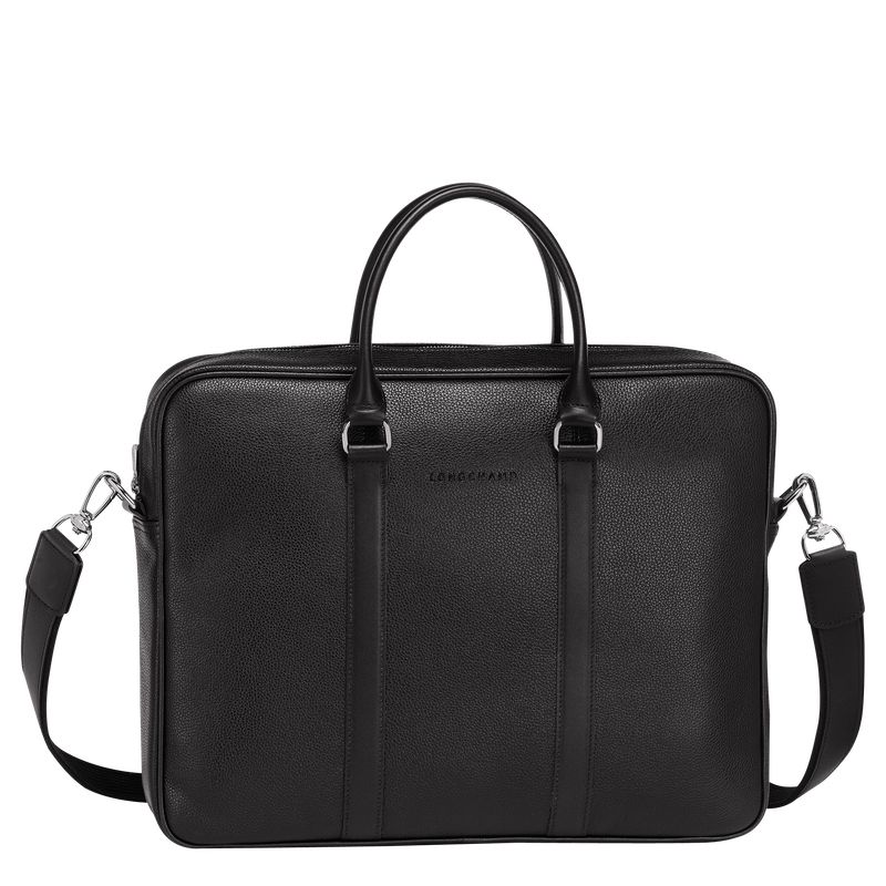 Longchamp Le Foulonné S Men Briefcase Black | Australia-423QKAMLR