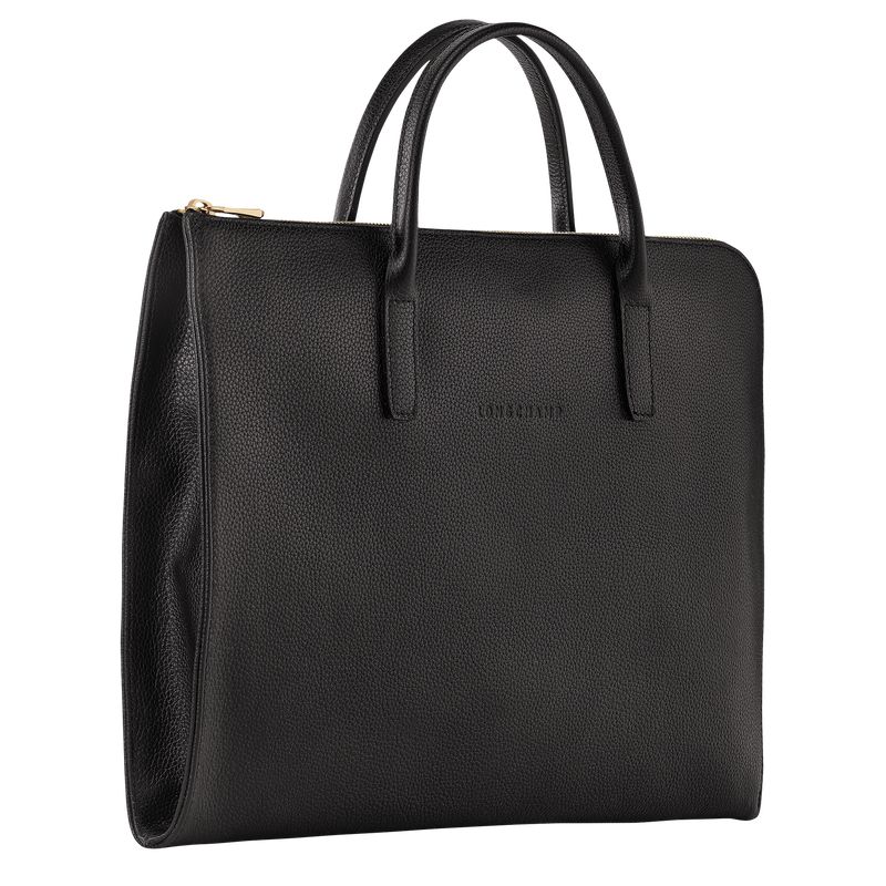Longchamp Le Foulonné S Men Briefcase Black | Australia-513HQLKSJ