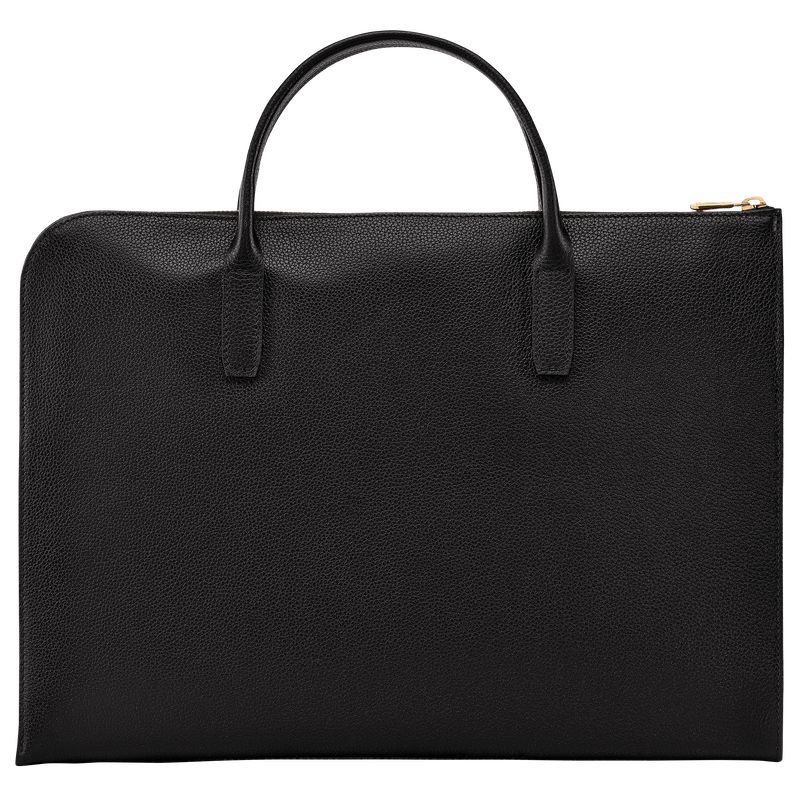 Longchamp Le Foulonné S Men Briefcase Black | Australia-513HQLKSJ