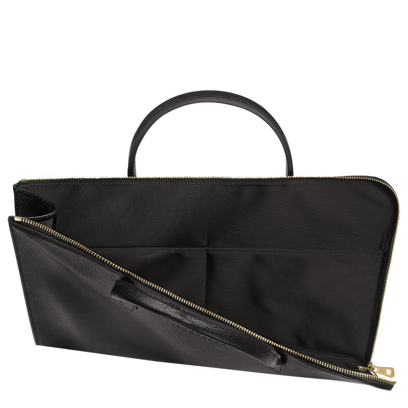 Longchamp Le Foulonné S Men Briefcase Black | Australia-513HQLKSJ
