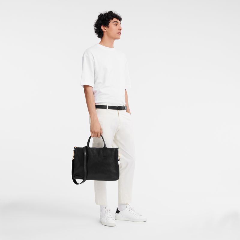 Longchamp Le Foulonné S Men Briefcase Black | Australia-462ERQLJK
