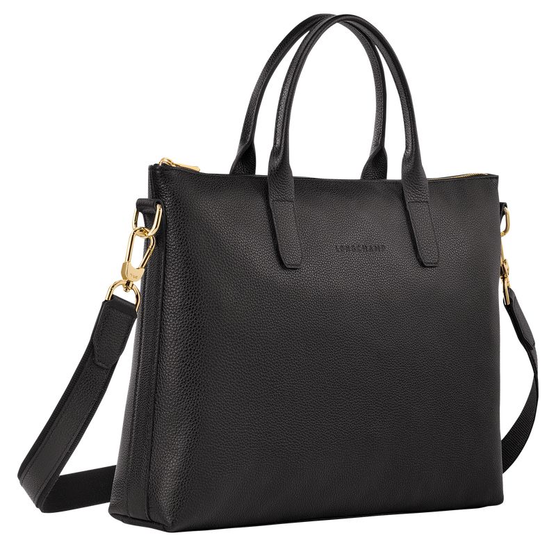 Longchamp Le Foulonné S Men Briefcase Black | Australia-462ERQLJK