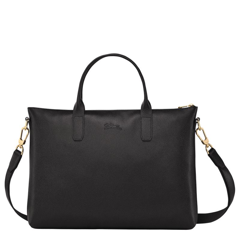 Longchamp Le Foulonné S Men Briefcase Black | Australia-462ERQLJK