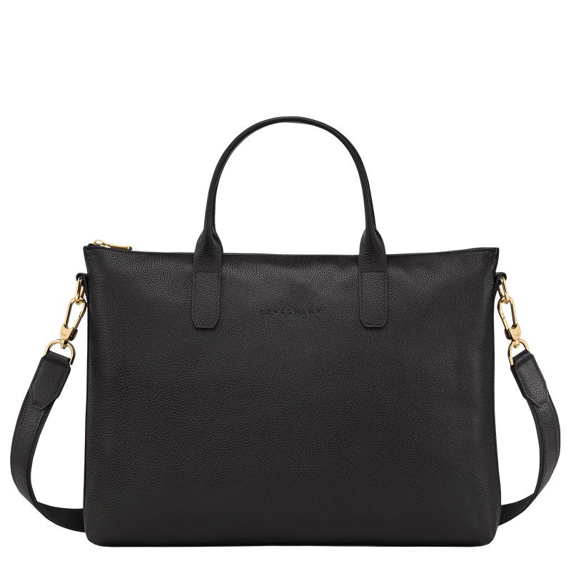 Longchamp Le Foulonné S Men Briefcase Black | Australia-462ERQLJK