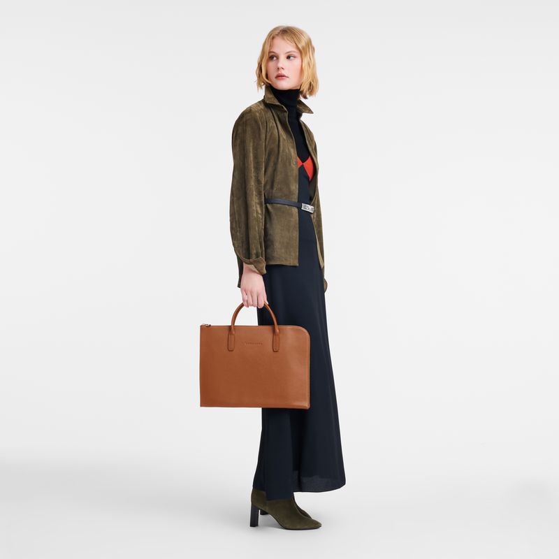 Longchamp Le Foulonné S Men Briefcase Brown | Australia-503BRJPZW