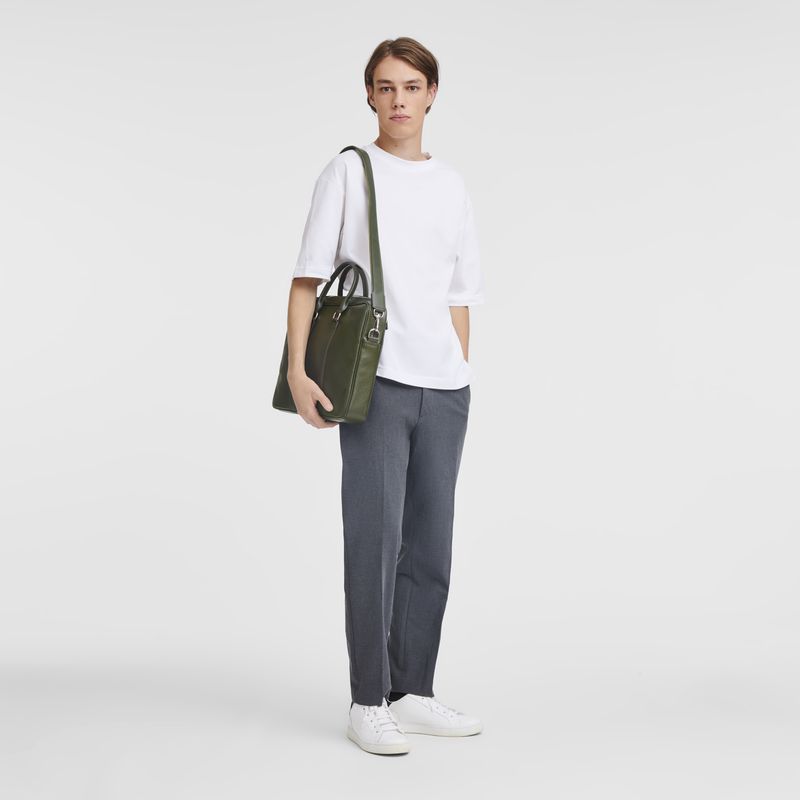 Longchamp Le Foulonné S Men Briefcase Khaki | Australia-890LTRWAC