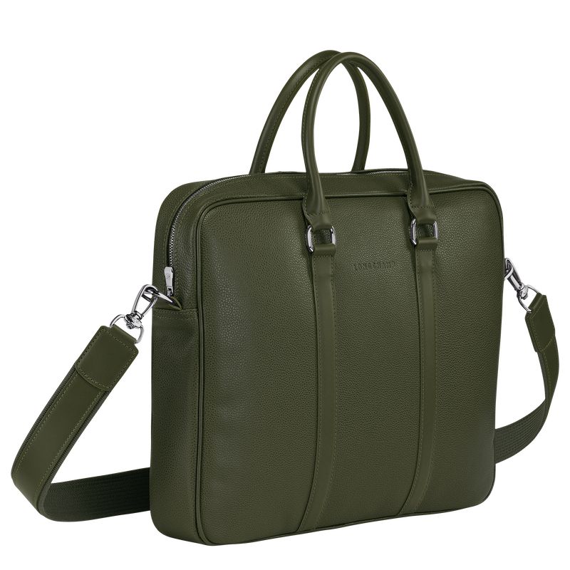 Longchamp Le Foulonné S Men Briefcase Khaki | Australia-890LTRWAC