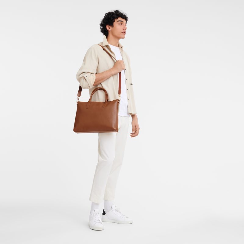 Longchamp Le Foulonné S Women Briefcase Brown | Australia-701FDWQGA