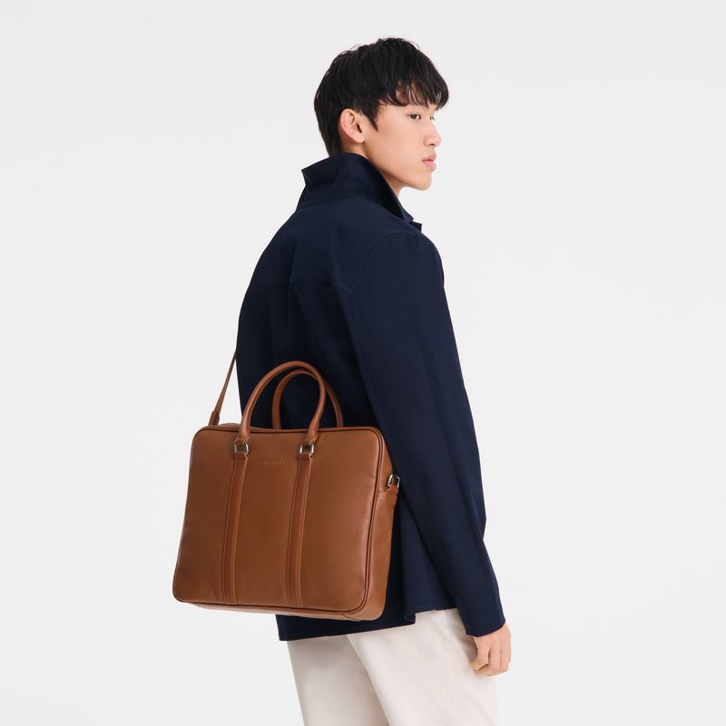 Longchamp Le Foulonné S Women Briefcase Brown | Australia-216WPHVTO