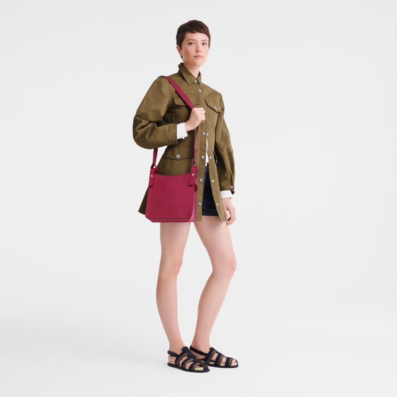 Longchamp Le Foulonné S Women Crossbody Bag Dark Pink | Australia-035KSOMHX