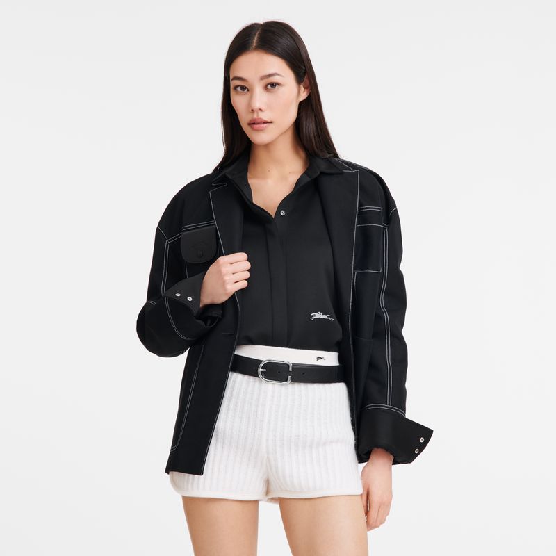 Longchamp Le Foulonné Women Belt Black | Australia-480WEYVNI