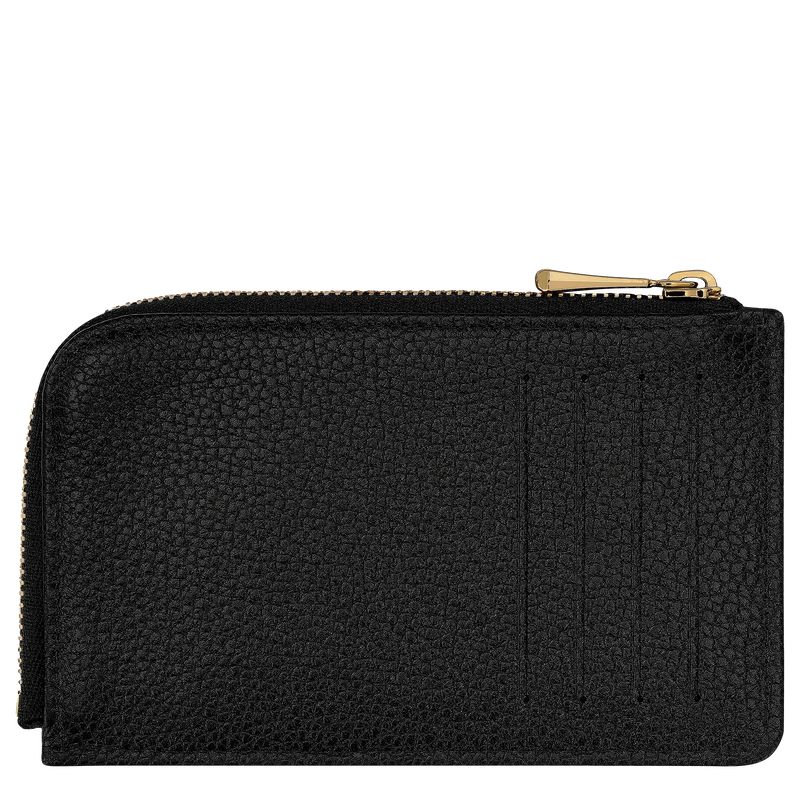 Longchamp Le Foulonné Women Card Holder Black | Australia-560MRVBUN