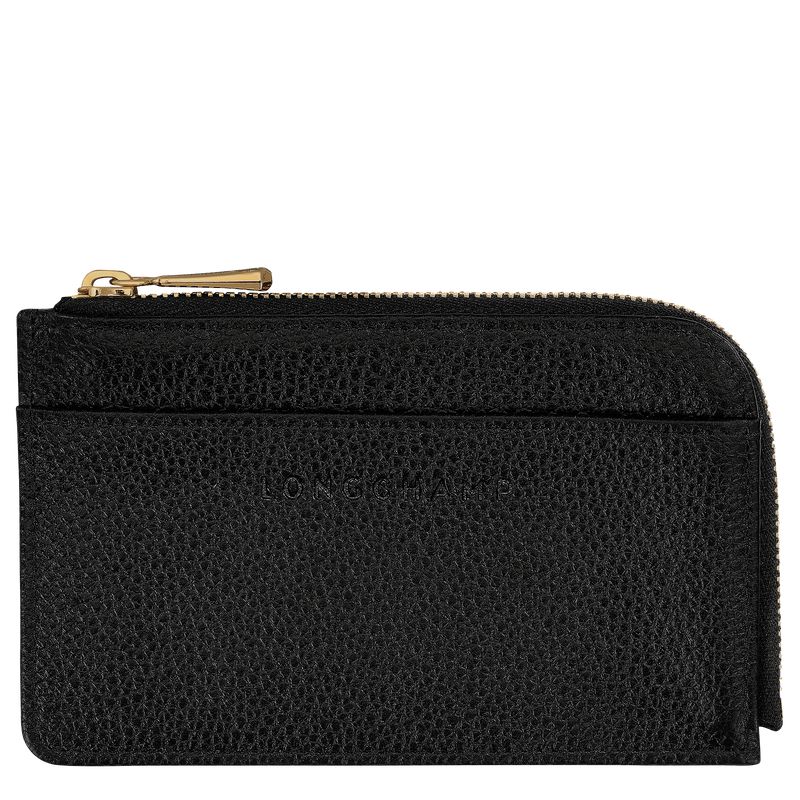 Longchamp Le Foulonné Women Card Holder Black | Australia-560MRVBUN