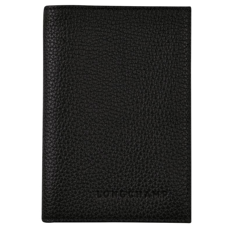 Longchamp Le Foulonné Women Passport Holder Black | Australia-901ODYKUH