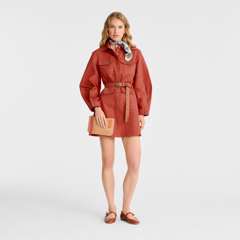 Longchamp Le Foulonné Women Pouch Orange | Australia-421NZXAVF