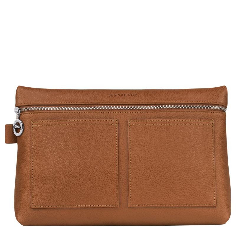 Longchamp Le Foulonné Women Toiletry Bags Brown | Australia-832DKLPXB