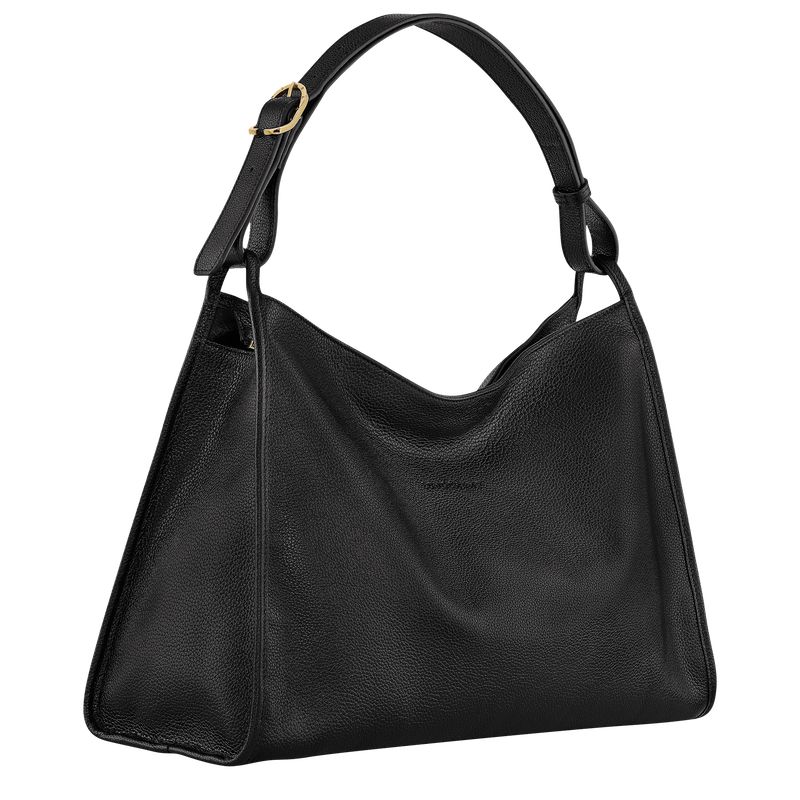Longchamp Le Foulonné Xl Women Shoulder Bag Black | Australia-673IXAPBZ