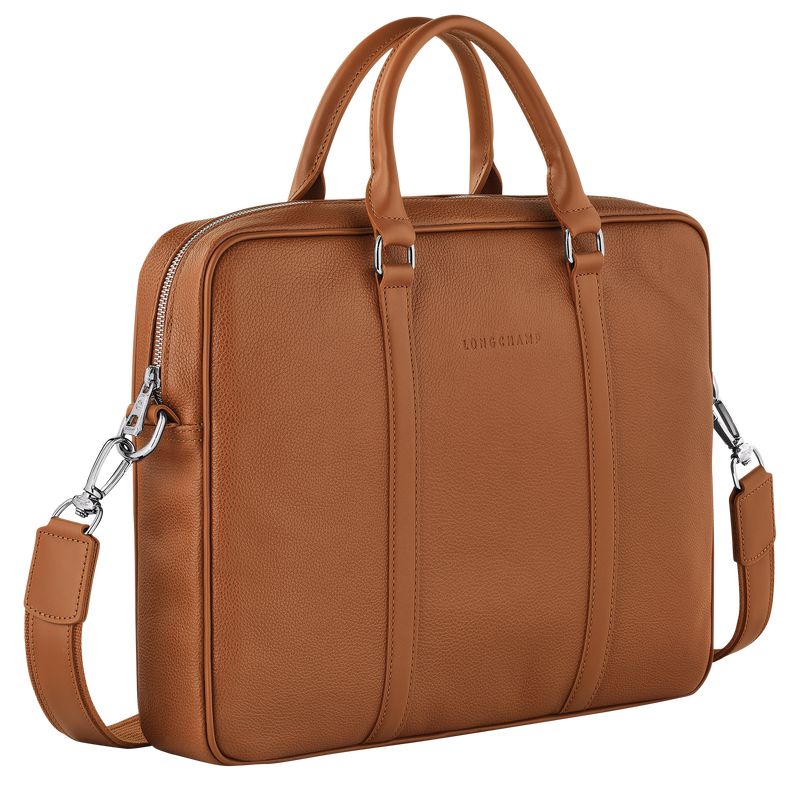 Longchamp Le Foulonné Xs Men Briefcase Brown | Australia-201BGFRHN