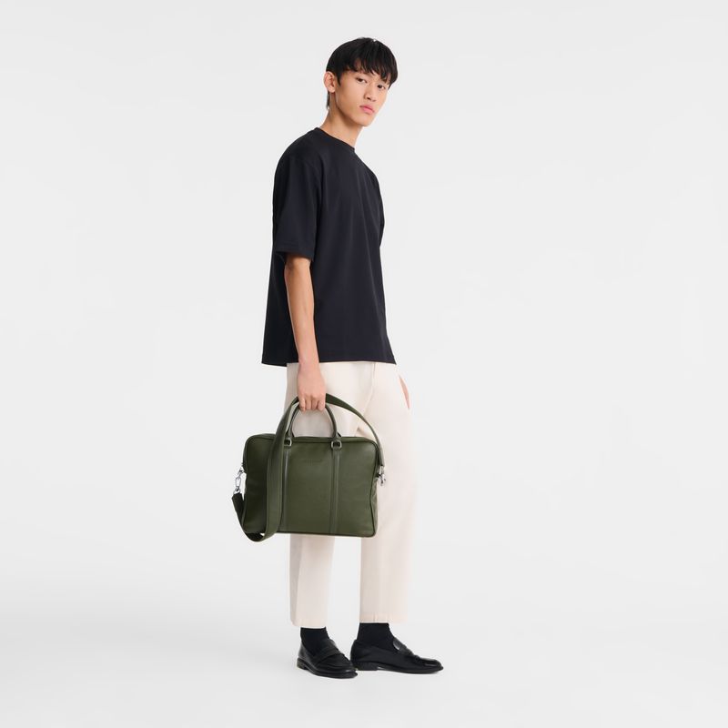 Longchamp Le Foulonné Xs Men Briefcase Khaki | Australia-185BJUGVF