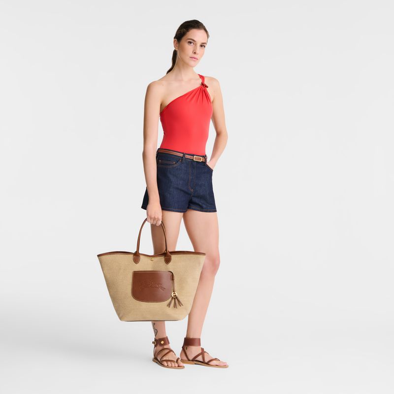 Longchamp Le Pliage Collection L Basket Women Tote Bag Brown | Australia-495GBYKLE