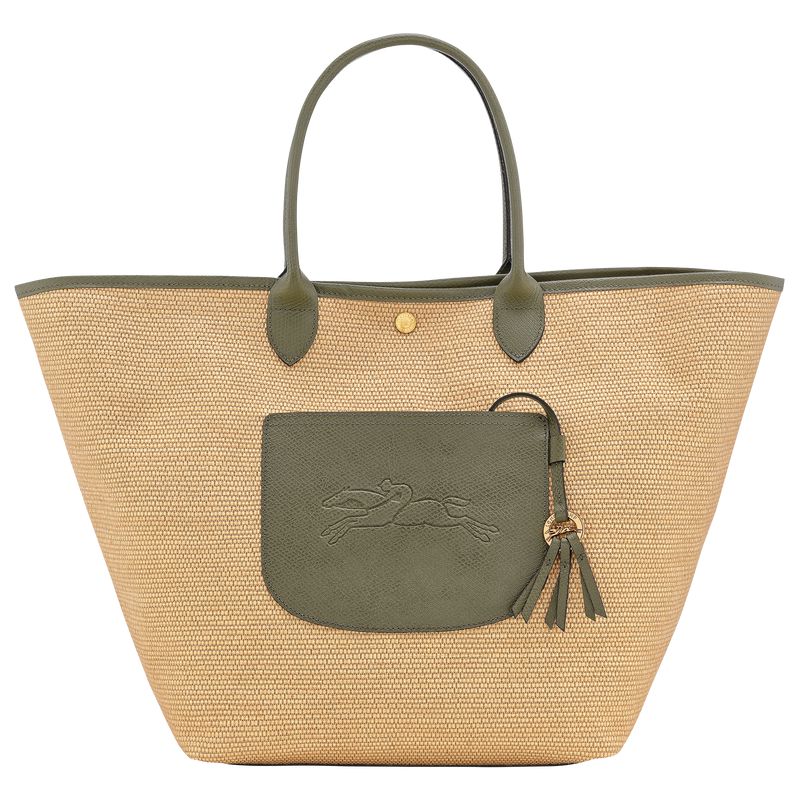 Longchamp Le Pliage Collection L Basket Women Tote Bag Brown / Olive | Australia-368YFSOBI