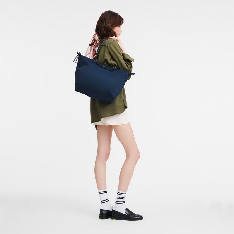Longchamp Le Pliage Energy L Women Tote Bag Navy | Australia-934JNPXDF