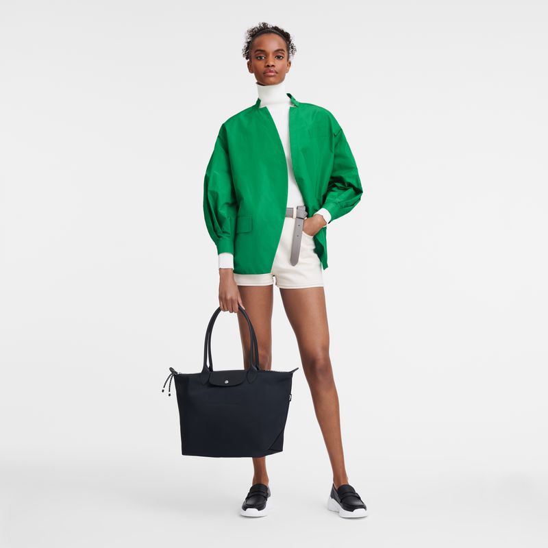 Longchamp Le Pliage Energy L Women Tote Bag Black | Australia-216LHYXRA