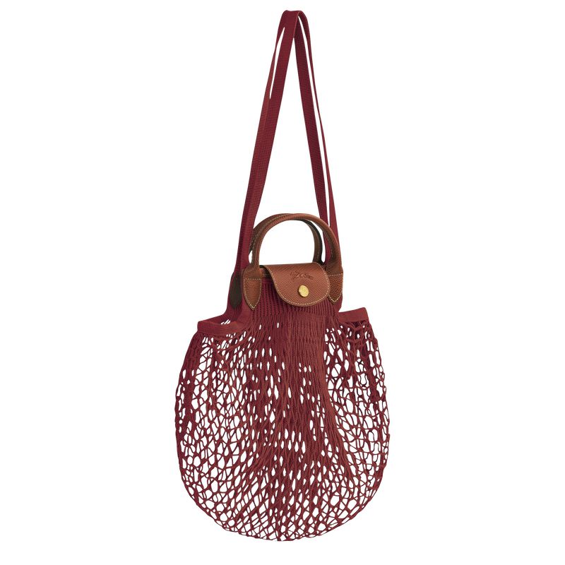 Longchamp Le Pliage Filet L Women Mesh Bag Dark Red | Australia-359IWOKYZ