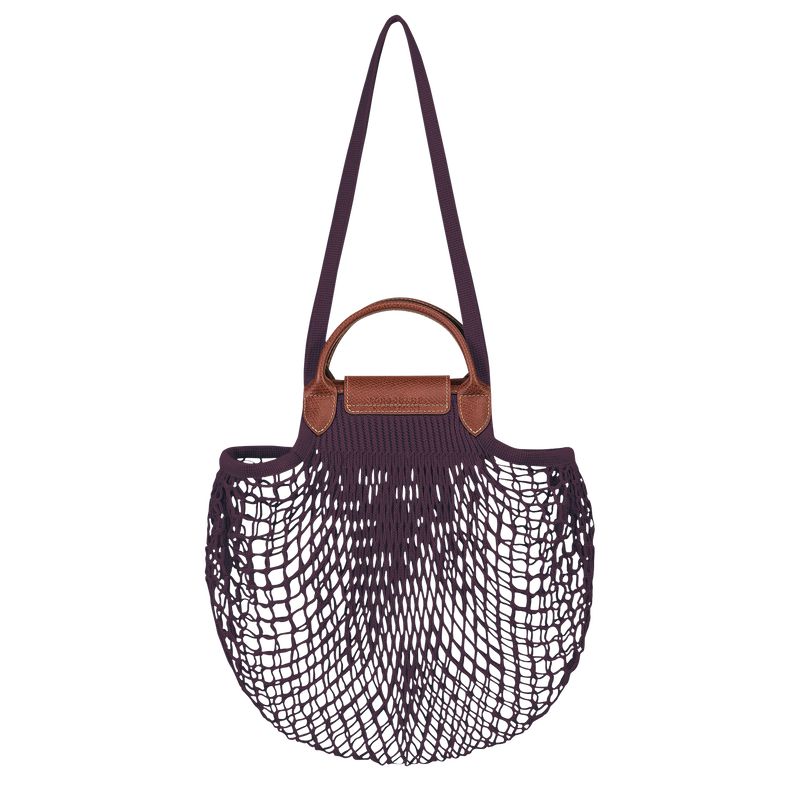 Longchamp Le Pliage Filet L Women Mesh Bag Dark Purple | Australia-681IVLDZK