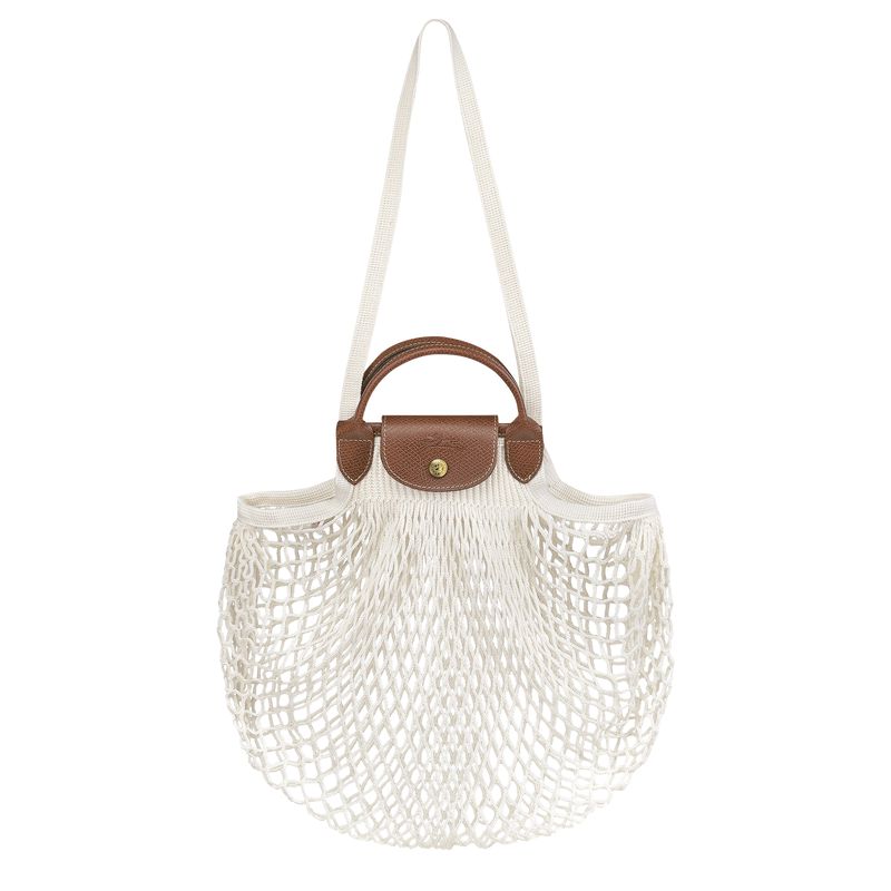 Longchamp Le Pliage Filet L Women Mesh Bag Cream | Australia-584OSWVHN