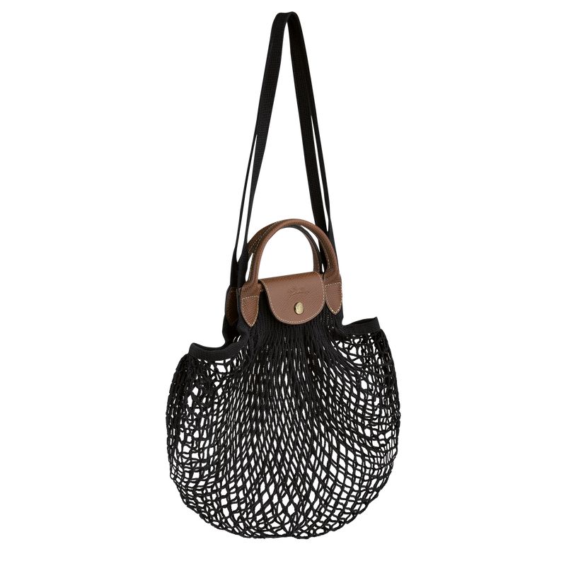 Longchamp Le Pliage Filet L Women Mesh Bag Black | Australia-350VZKTSW