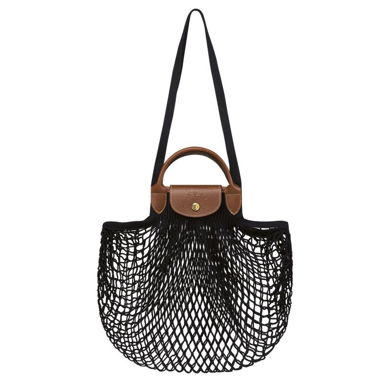Longchamp Le Pliage Filet L Women Mesh Bag Black | Australia-350VZKTSW