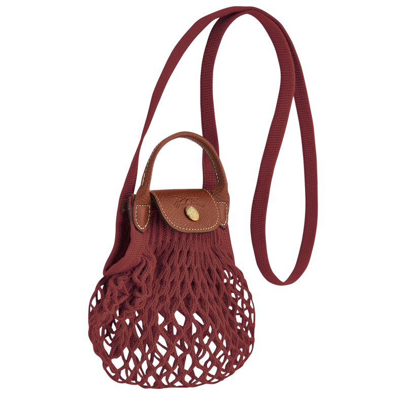 Longchamp Le Pliage Filet Xs Women Mesh Bag Dark Red | Australia-519XETGKB