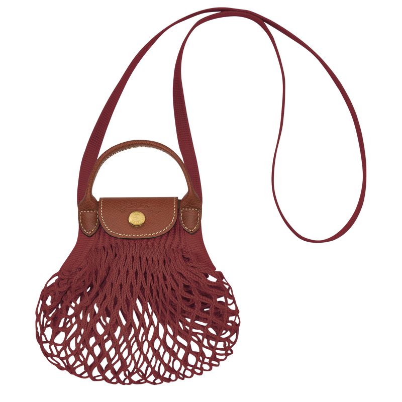 Longchamp Le Pliage Filet Xs Women Mesh Bag Dark Red | Australia-519XETGKB