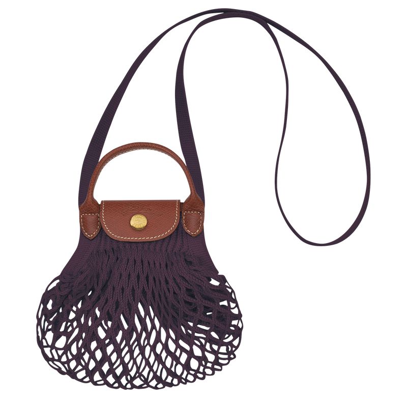 Longchamp Le Pliage Filet Xs Women Mesh Bag Dark Purple | Australia-401FAGKQC