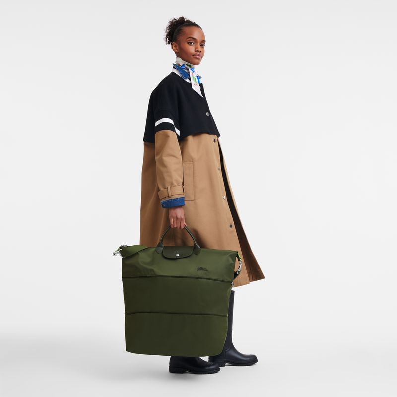 Longchamp Le Pliage Green Expandable Men Travel Bag Dark Green | Australia-923KUTLCH