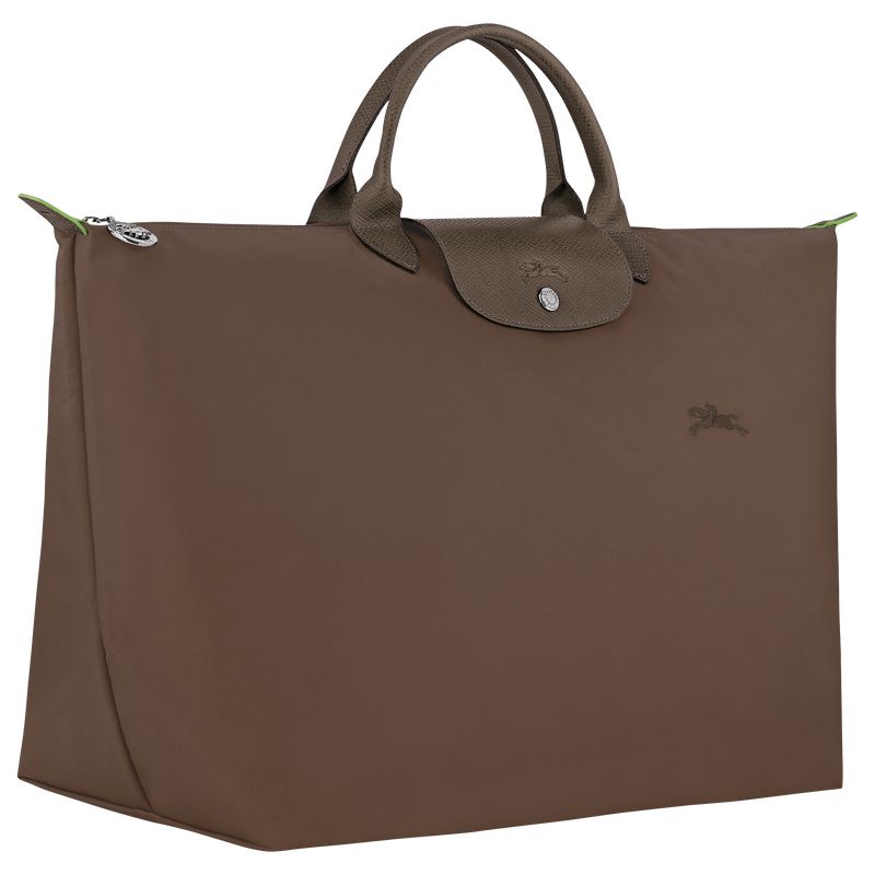Longchamp Le Pliage Green L Men Travel Bag Dark Brown | Australia-736GJLAVC