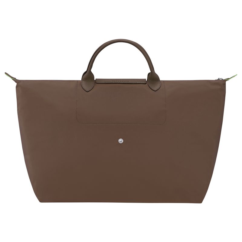 Longchamp Le Pliage Green L Men Travel Bag Dark Brown | Australia-736GJLAVC