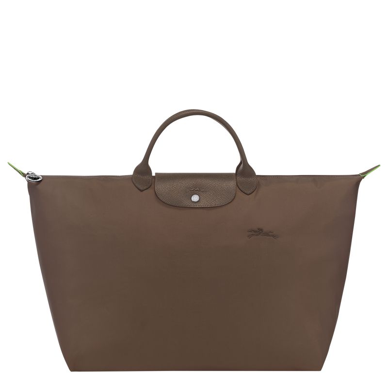 Longchamp Le Pliage Green L Men Travel Bag Dark Brown | Australia-736GJLAVC